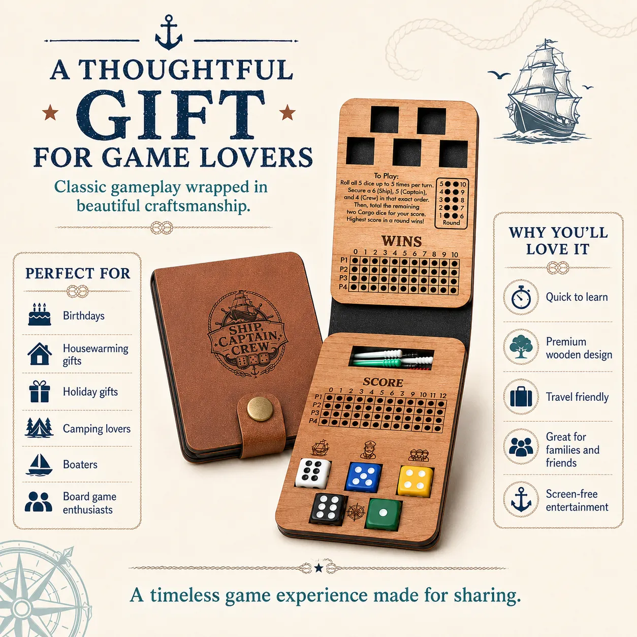 Ship, Captain, Crew game illustration