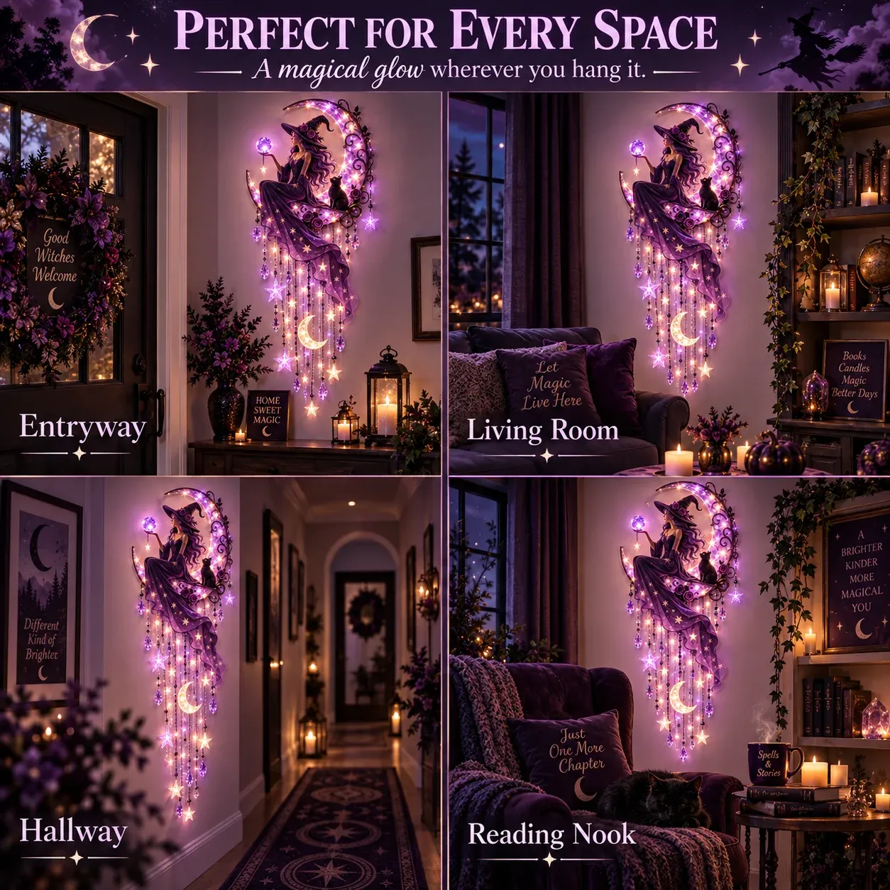 Witch Moon Starfall Wall Light in room