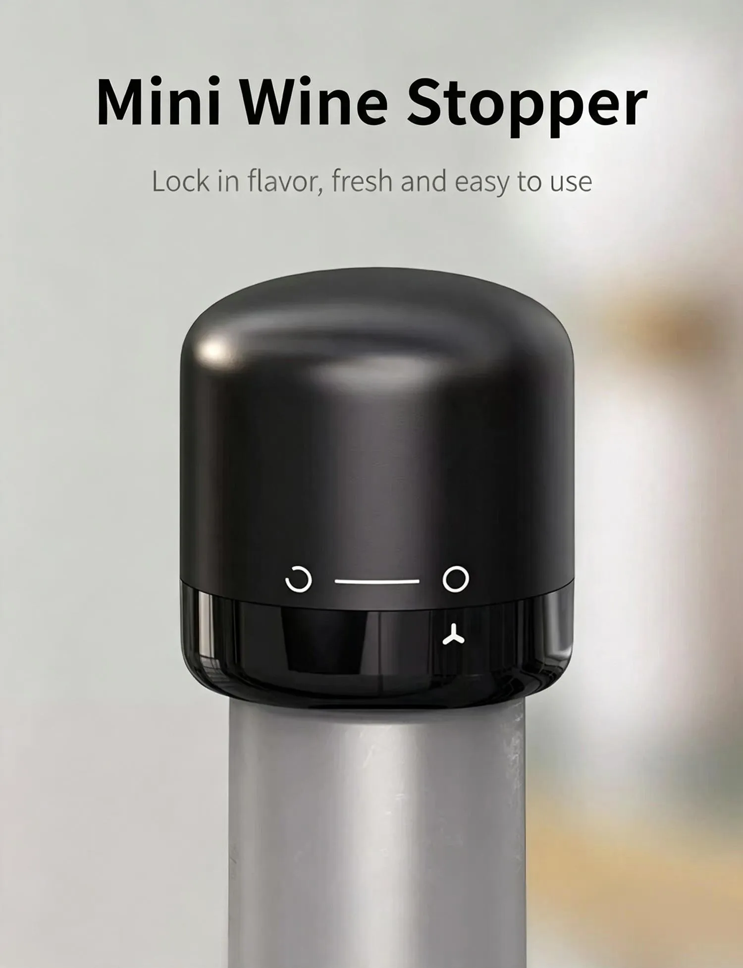 Vacuum wine stopper.Champagne and wine, red wine and liquor, sealing device with built-in vacuum function, leakproof and reusable wine stopper with vent