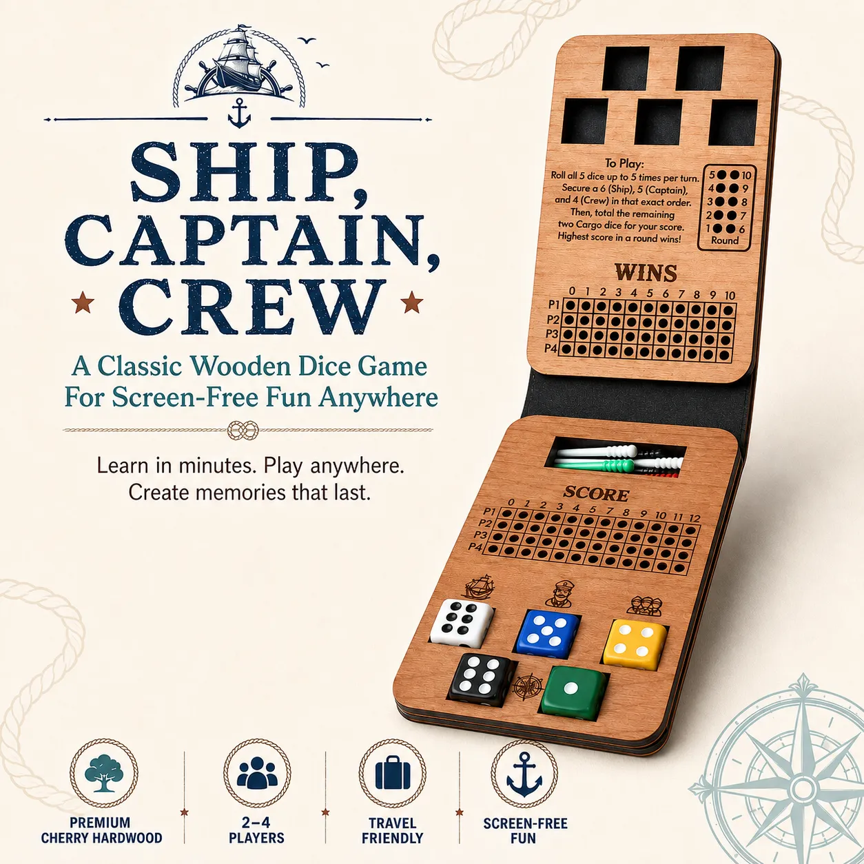 Ship, Captain, Crew game illustration