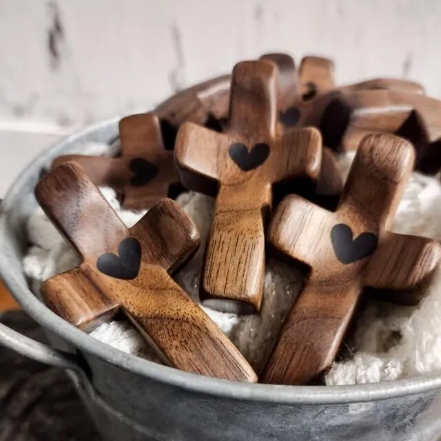 Flash Sale 50K+ SOLD! 100% Handmade Wooden Cross My Heart - Amen (1pc)