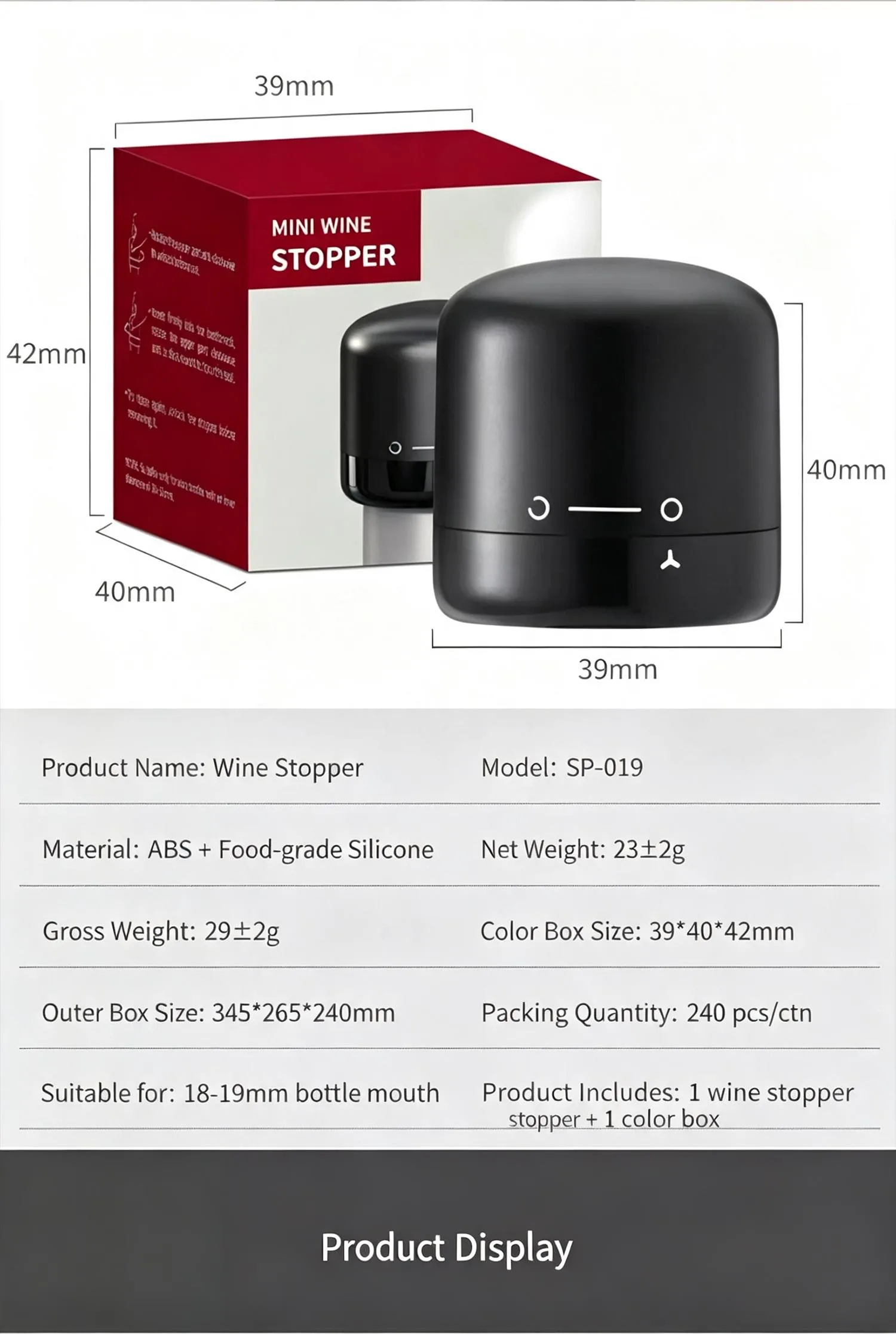 Vacuum wine stopper.Champagne and wine, red wine and liquor, sealing device with built-in vacuum function, leakproof and reusable wine stopper with vent